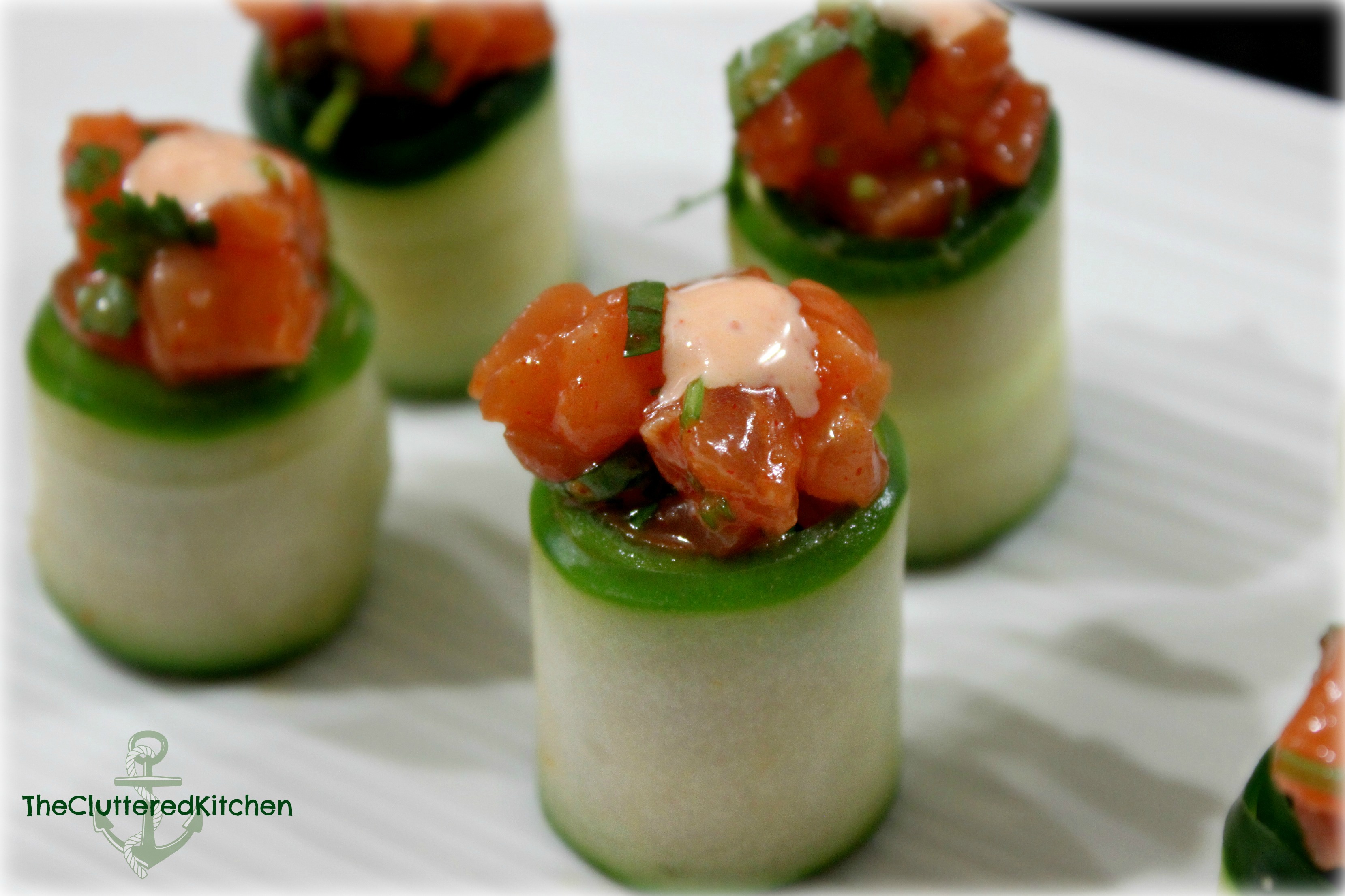 Spicy Sashimi Cucumber Rolls